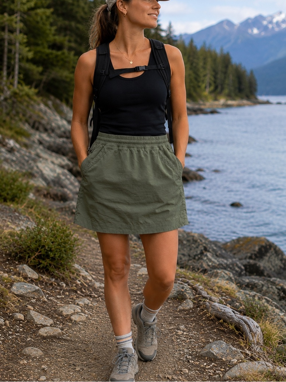 Duluth Trading X Alaskan Hardgear Access Point Pull On Skort Size 4 Green Hiking